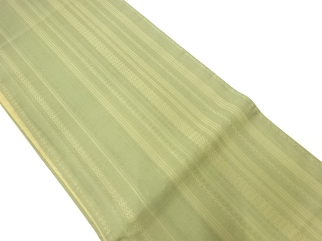 縞に市松模様織出し全通袋帯